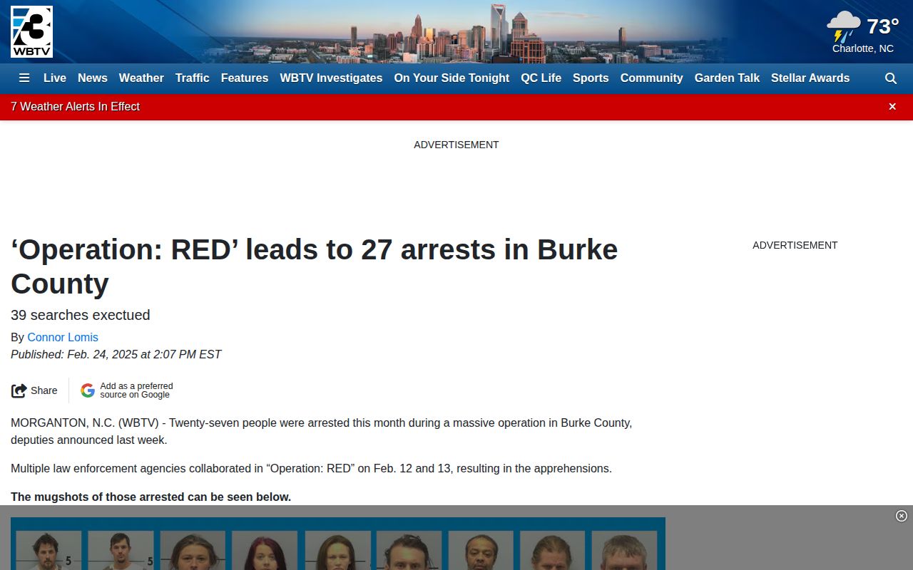 WBTV Burke County crime news and arrest report